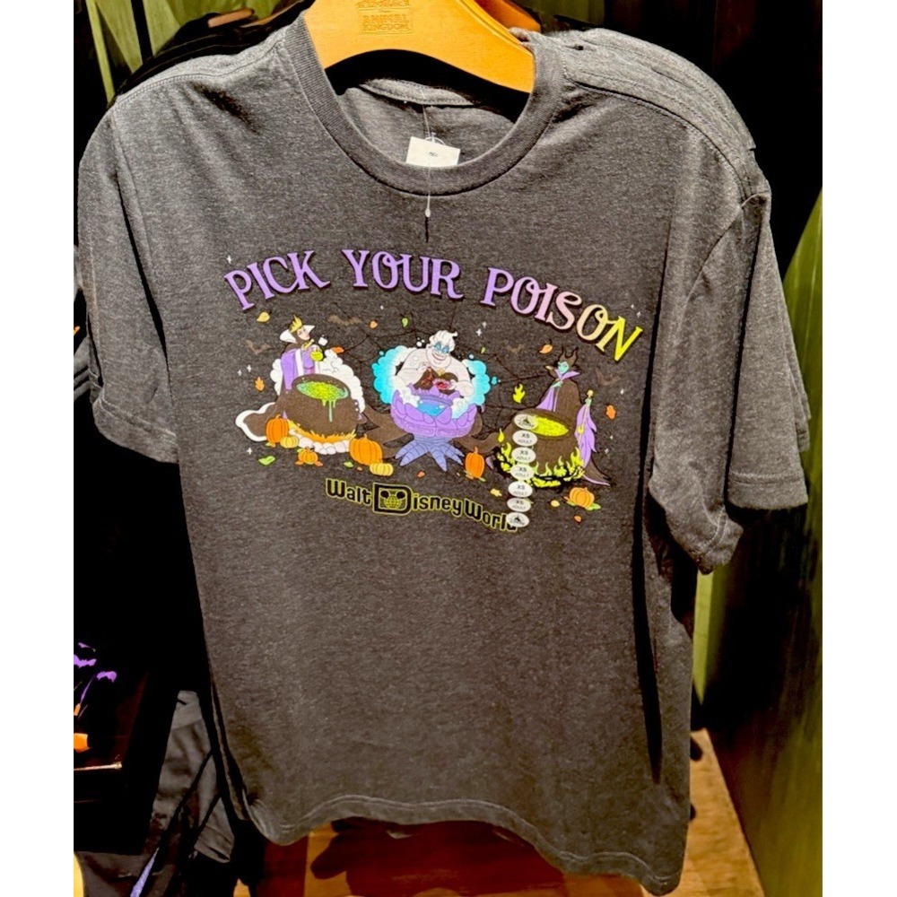 Disney Parks 2025 Halloween Pick Your Poison‎ Villains T Shirt Medium Gray WDW